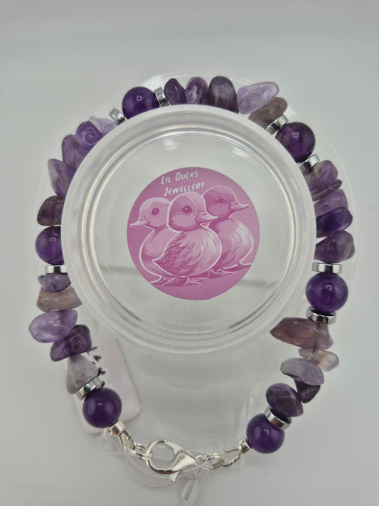 Bracelet, Amethyst Chips
