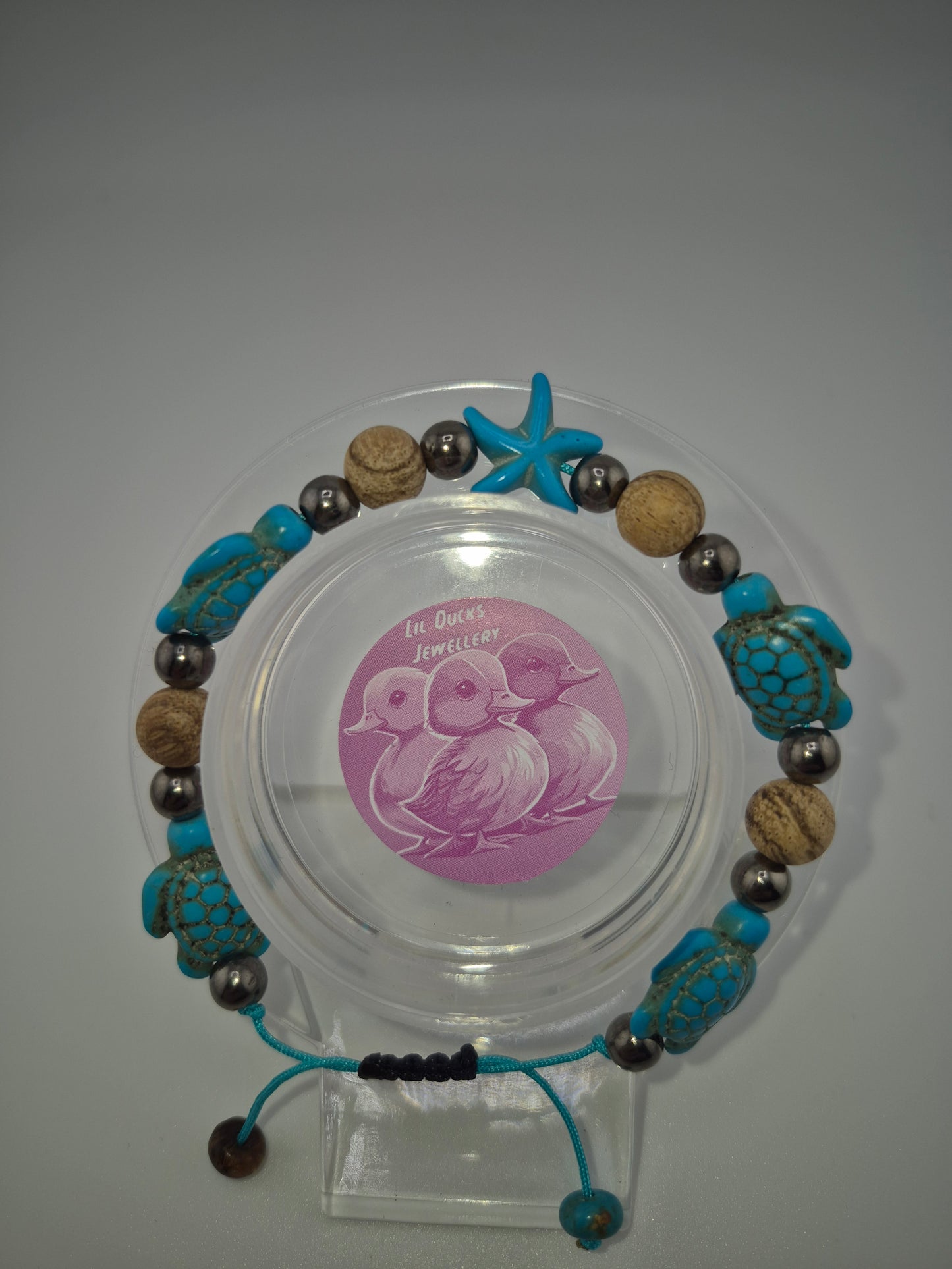Tropical Island Adjustable Bracelets (Ivory and Turquoise)