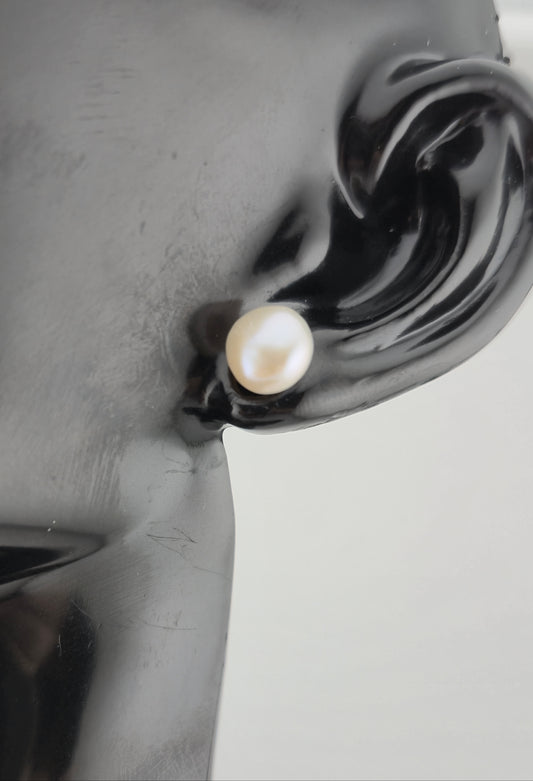 Earrings, Natural Freshwater Pearl, Stud (Small/Medium/Large)