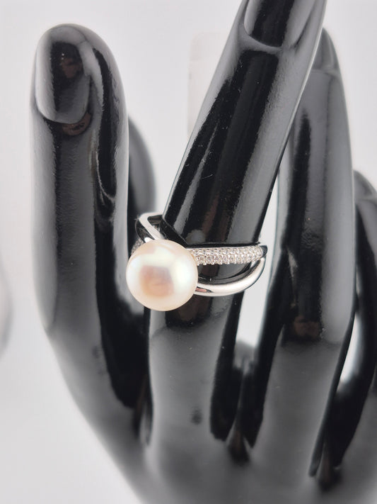 Ring, Natural Freshwater Pearl, Sterling Silver