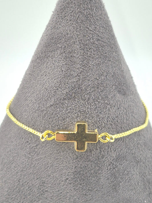 Religous Slider Bracelet, Silver/Gold