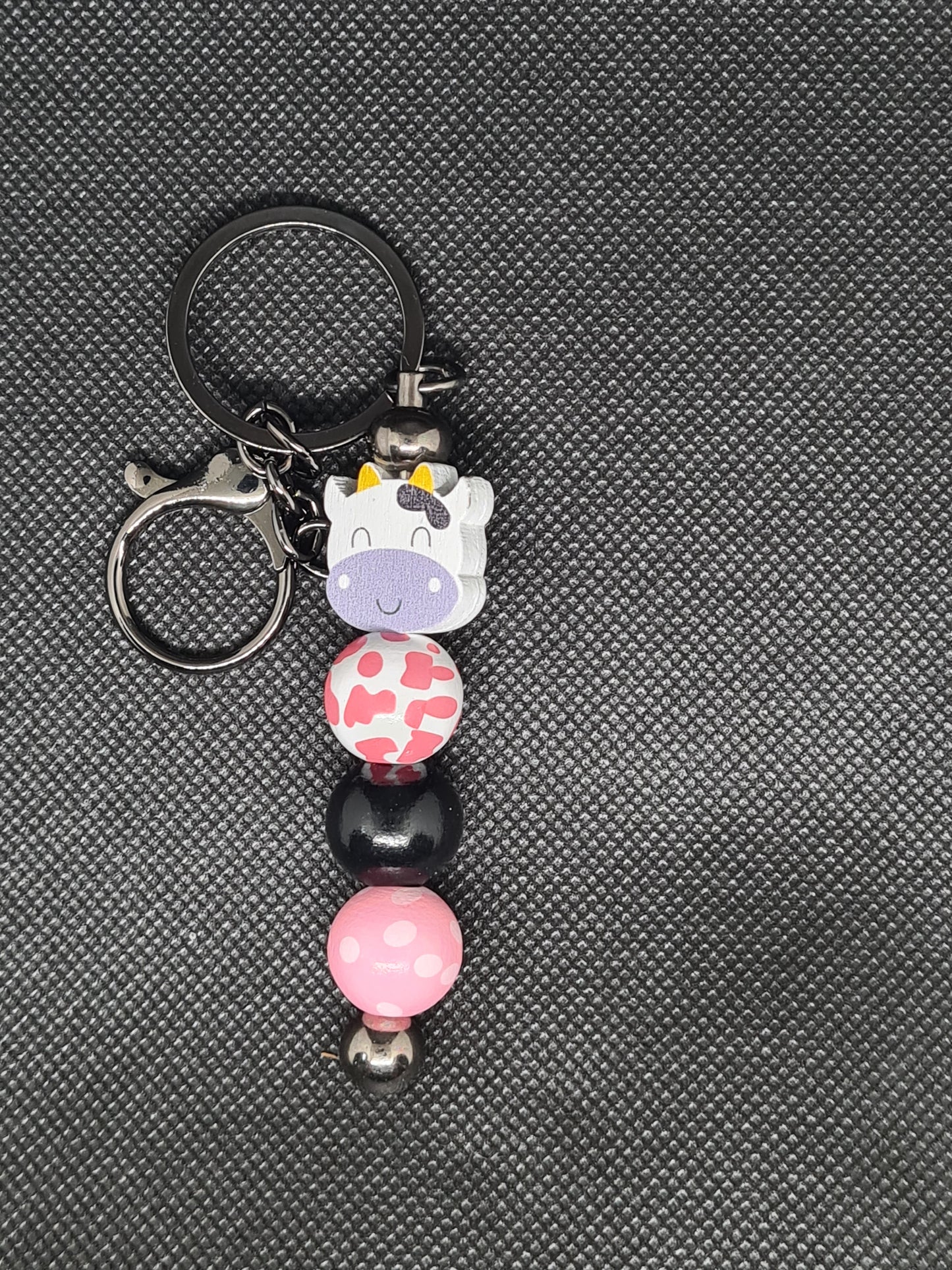 Cow Key Chain - Silicone/Wooden - Platinum/Gold/Rose Gold/Silver