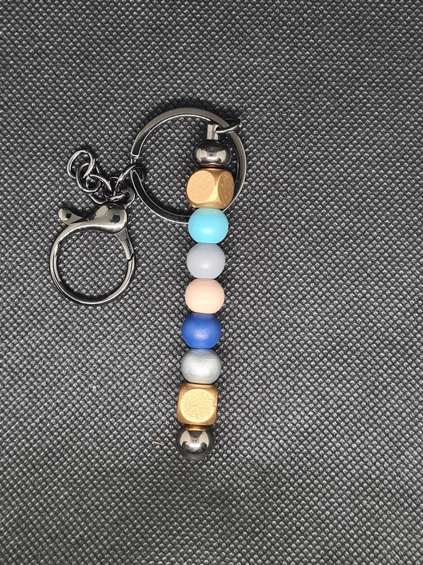 Classic Men's Keychain - Earth Tones with Platinum/Gold/Silver Keychain