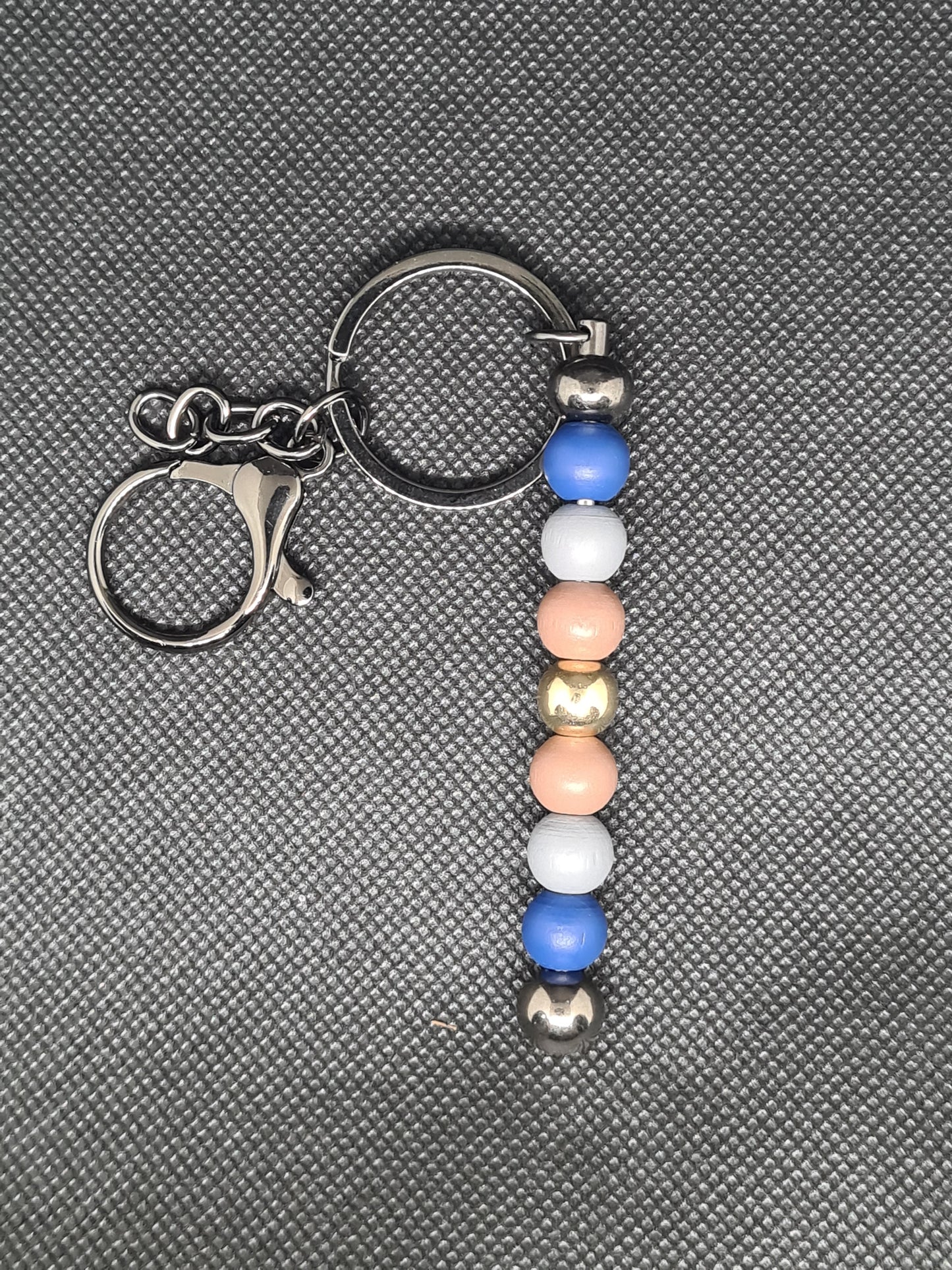 Classic Men's Keychain - Earth Tones with Platinum/Gold/Silver Keychain