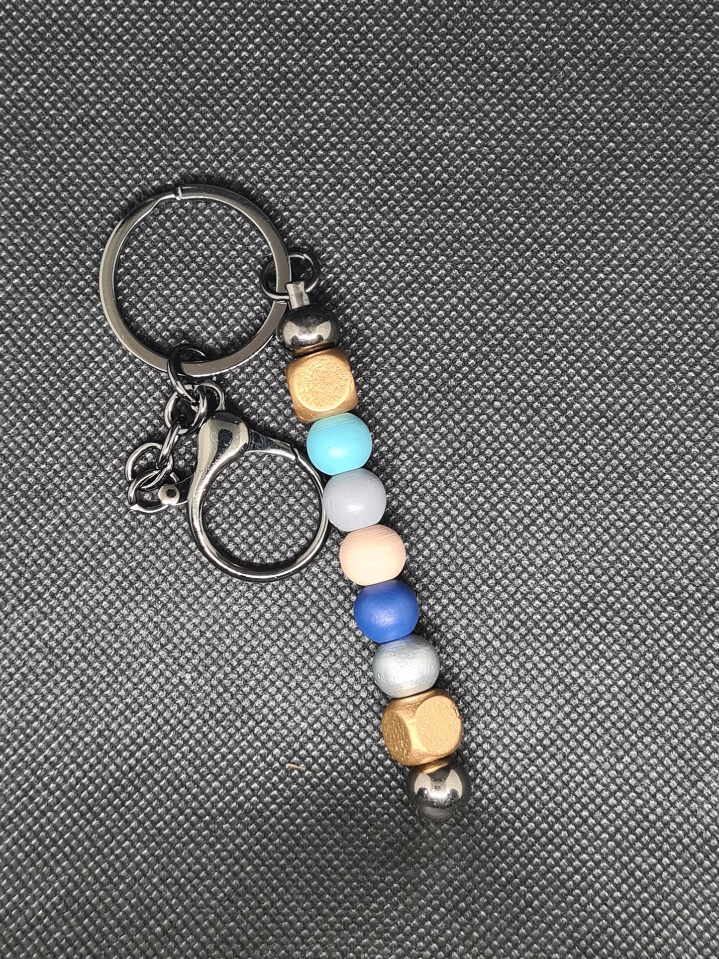 Classic Men's Keychain - Earth Tones with Platinum/Gold/Silver Keychain