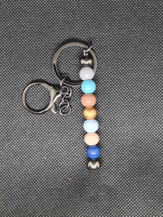 Classic Men's Keychain - Earth Tones with Platinum/Gold/Silver Keychain