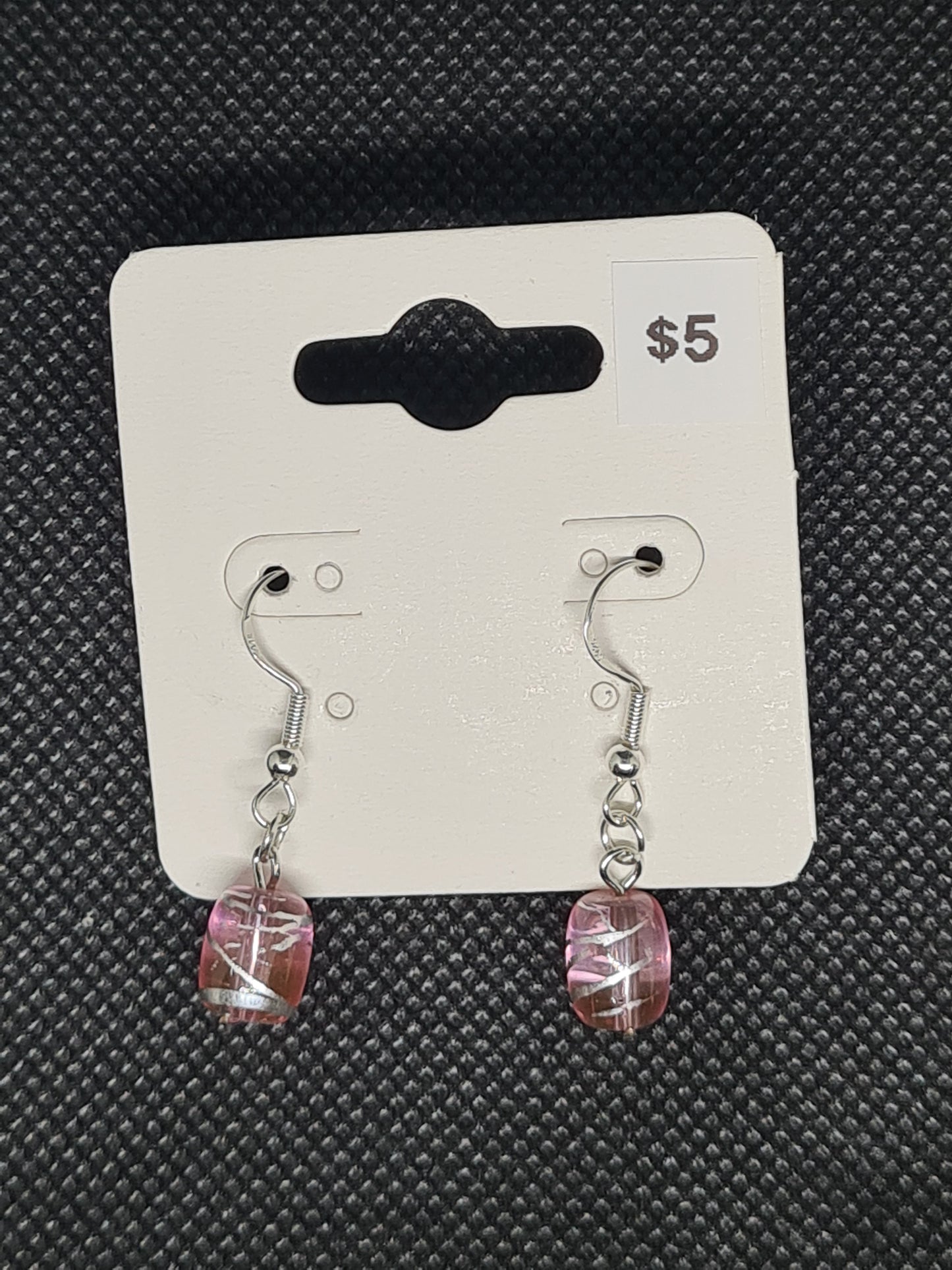Candy Swirls, Shepherd Hook Earrings, Pink & Blue (Limited Edition)