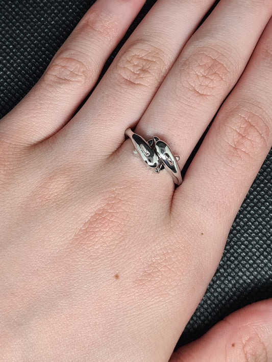 Dolphin Ring, Silver