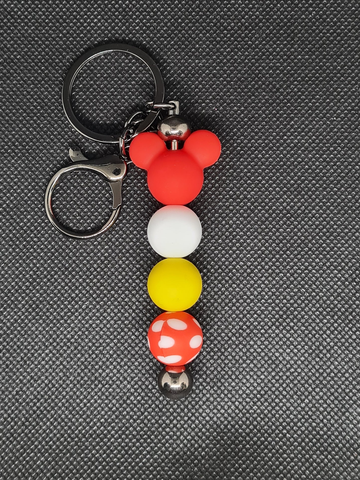 Disney Key Chain, Black or Silver with Tassel