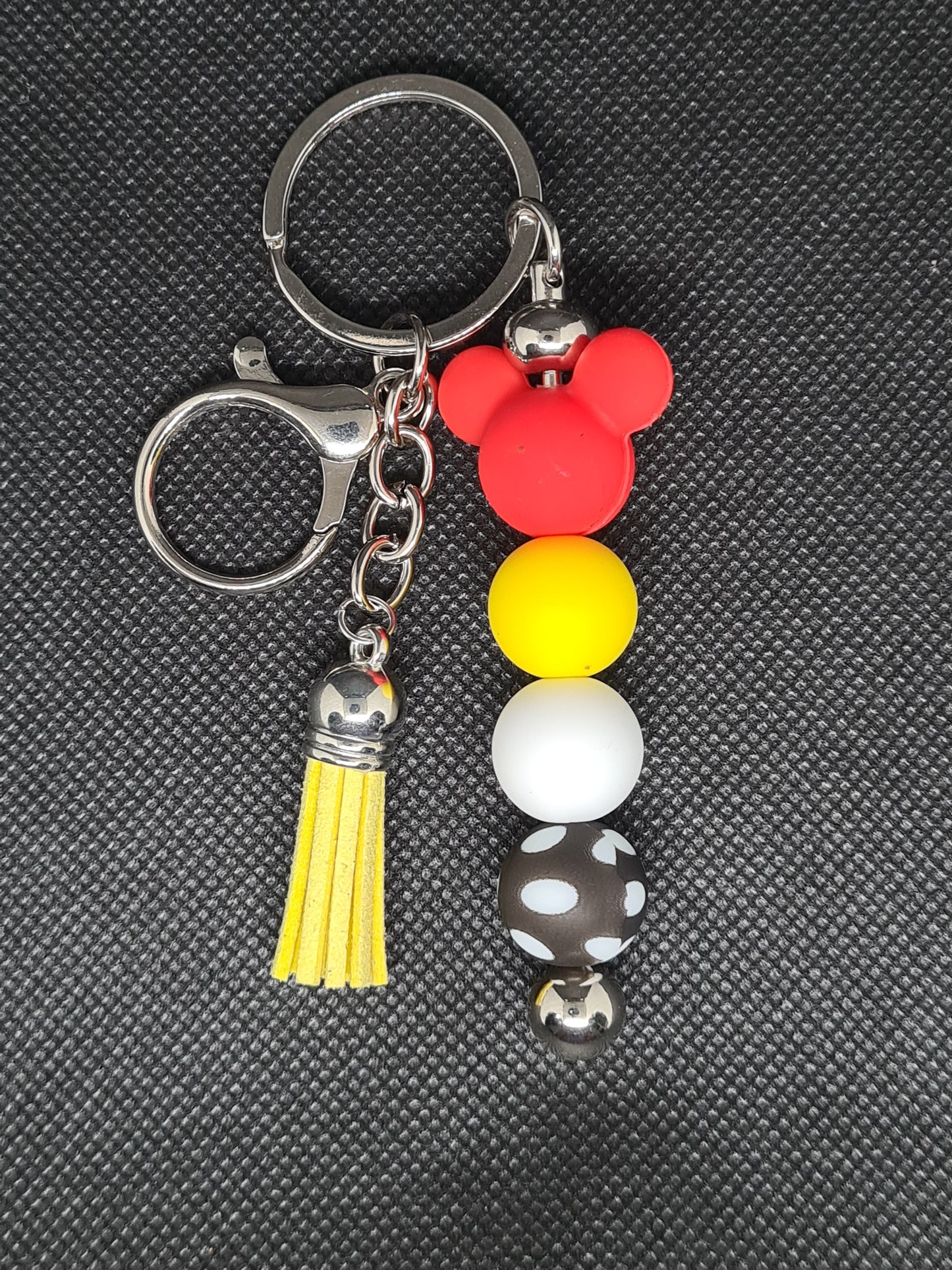 Disney Key Chain, Black or Silver with Tassel