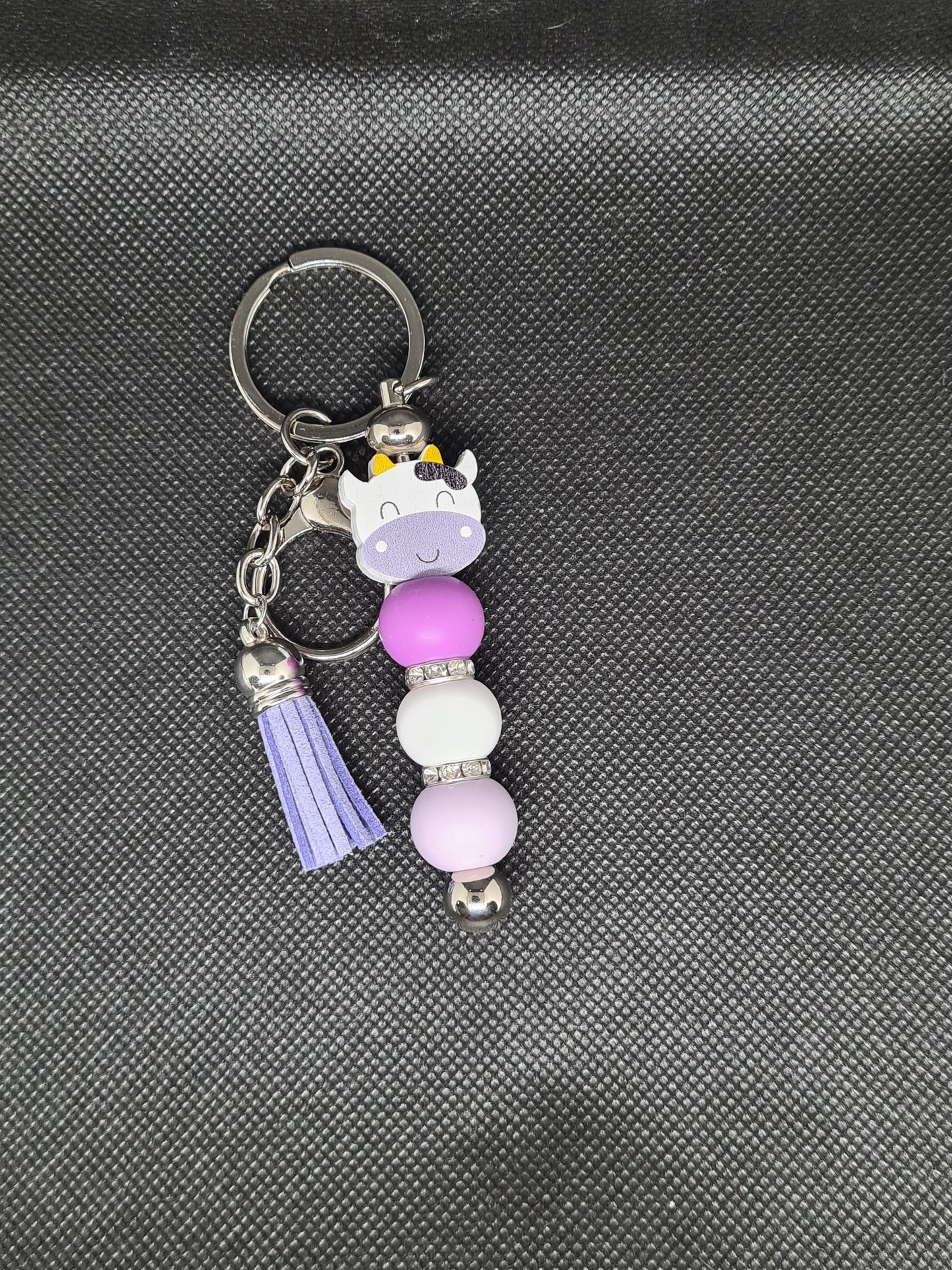 Cow Key Chain - Silicone/Wooden - Platinum/Gold/Rose Gold/Silver