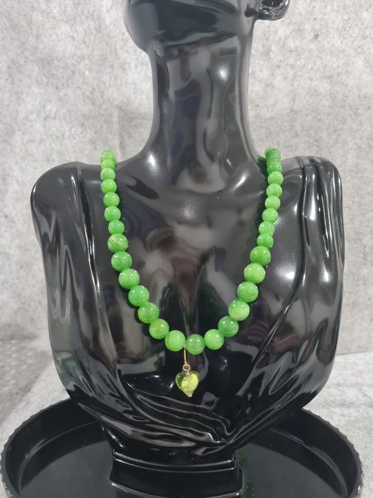 Green Chalcedony Necklace (64cm)