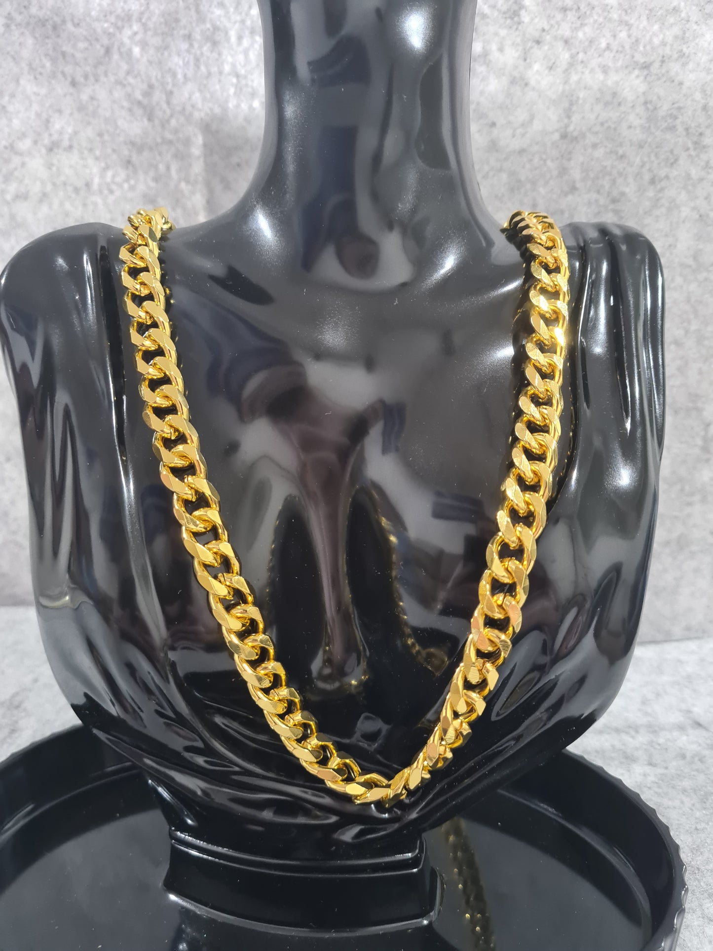 Men's Golden Cable Chain Necklace, 18k Gold Plate, Men, (55cm/56cm/60cm/61cm/65cm/73cm)
