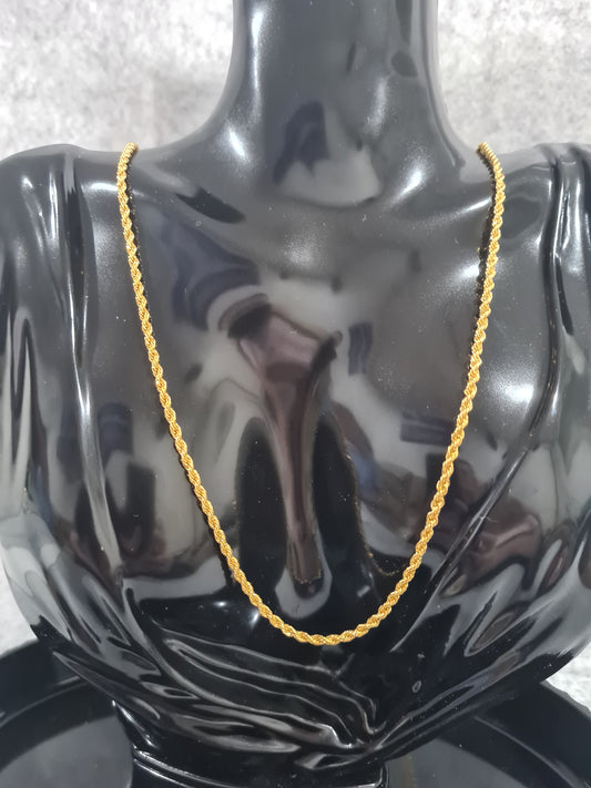 Dough Twist, Metal, Yellow Gold Colour, 60/71/76cm