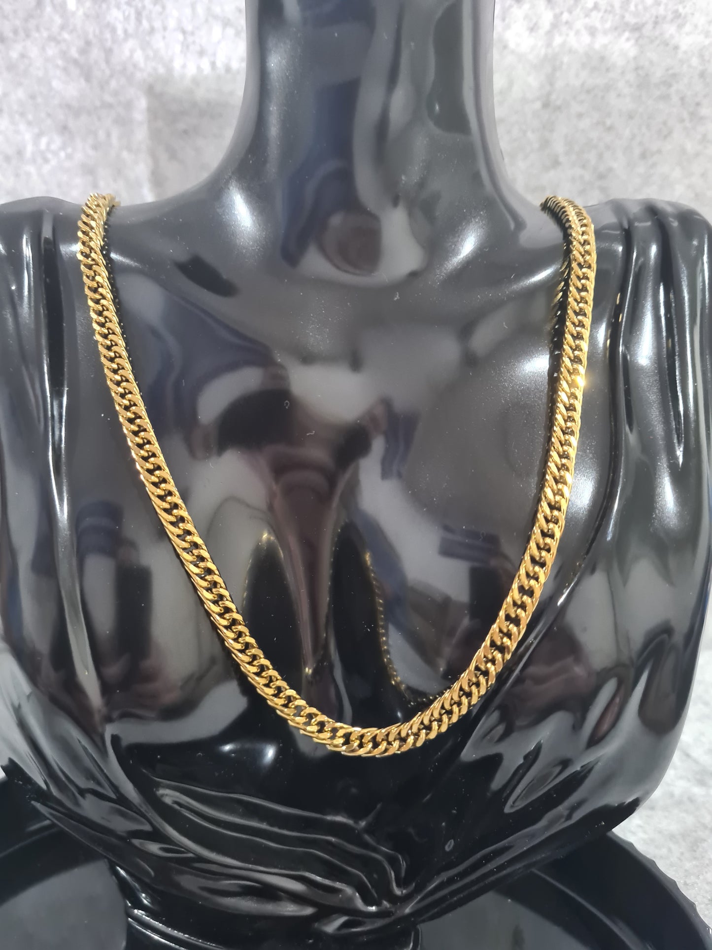 Men's Golden Cable Chain Necklace, 18k Gold Plate, Men, (55cm/56cm/60cm/61cm/65cm/73cm)