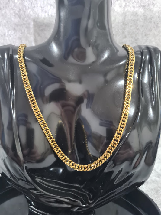 Men's Golden Cable Chain Necklace, 18k Gold Plate, Men, (55cm/56cm/60cm/61cm/65cm/73cm)