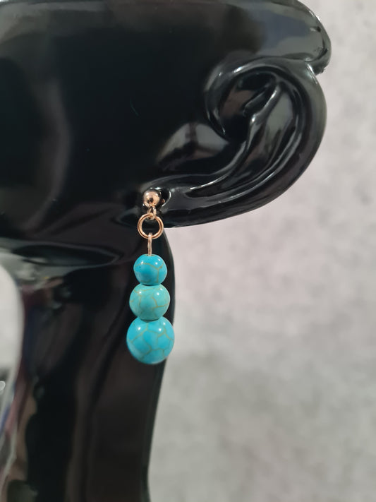 Turquoise Teardop Stud Earrings (Rose Gold/Gold/Silver)