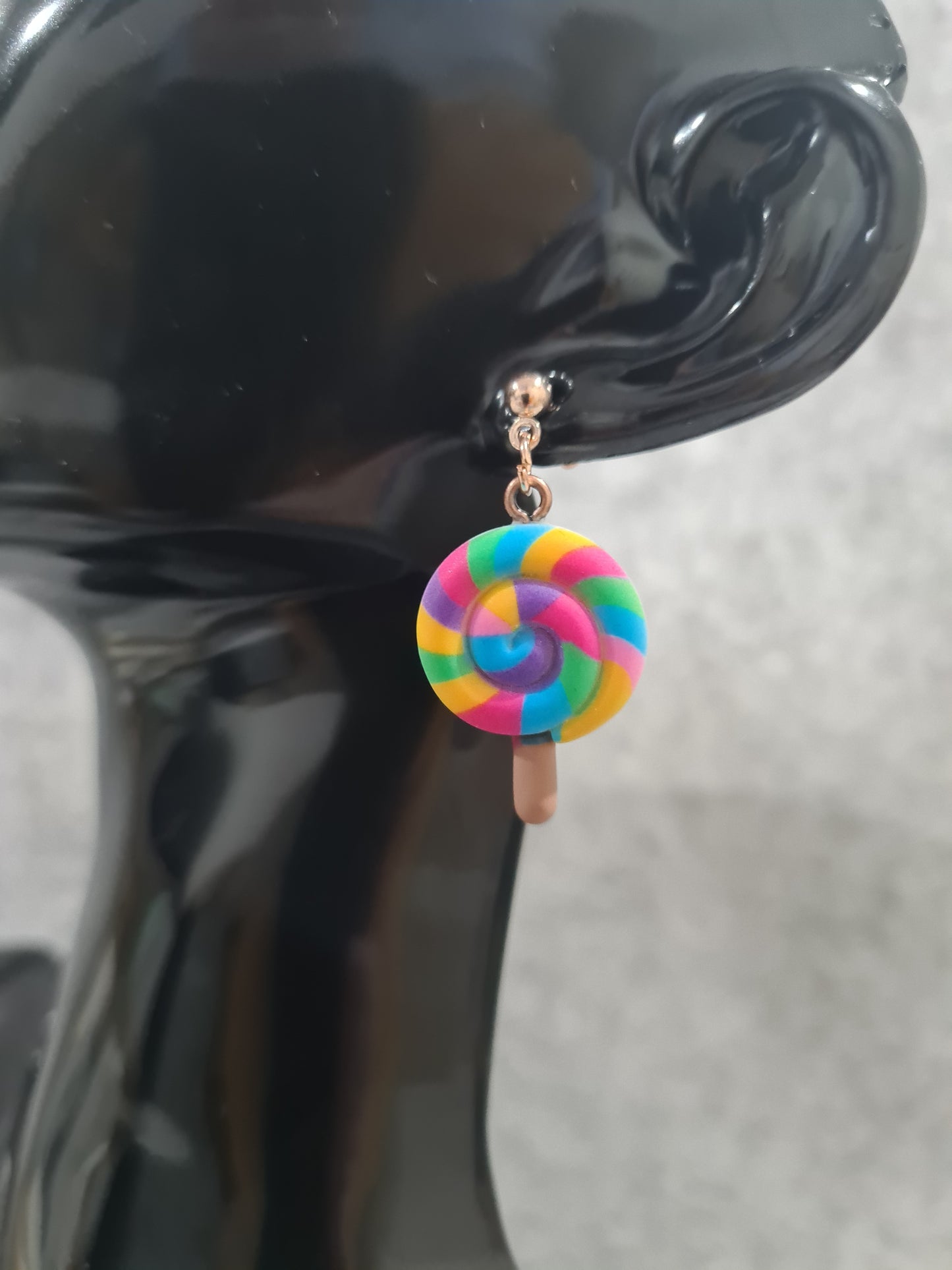 Lollipop Colourful Earrings Stud, (Gold, Silver & Rose Gold)