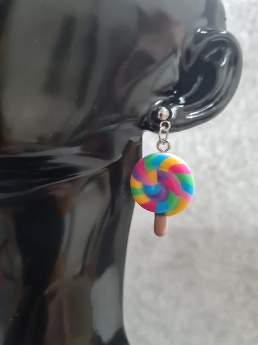 Lollipop Colourful Earrings Stud, (Gold, Silver & Rose Gold)