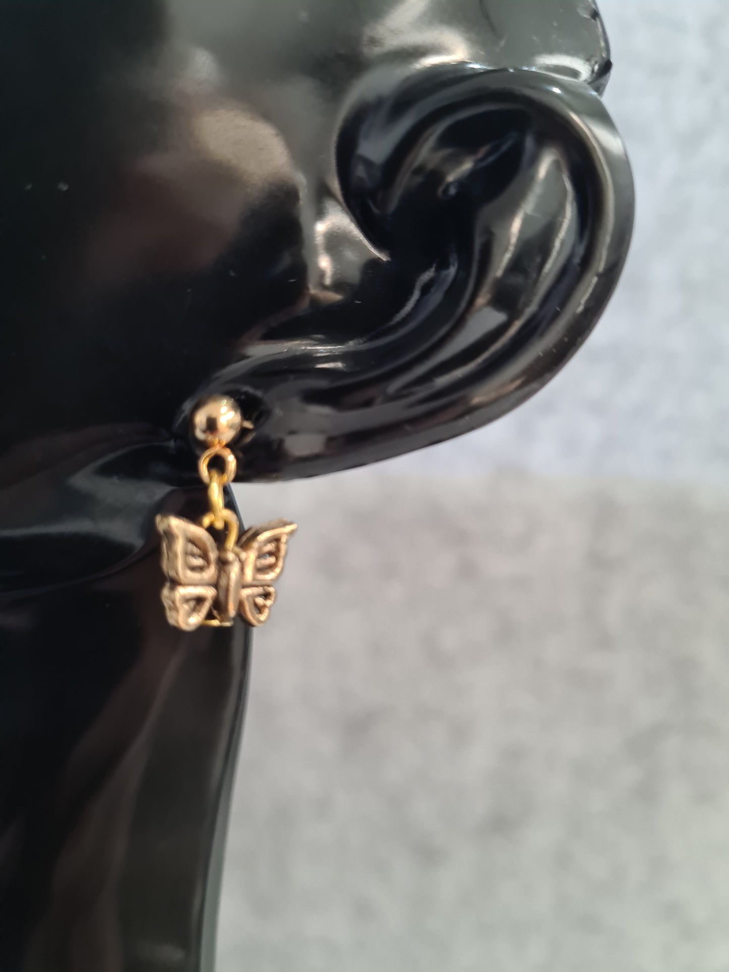 Colourful Butterfly Earrings, (Gold)