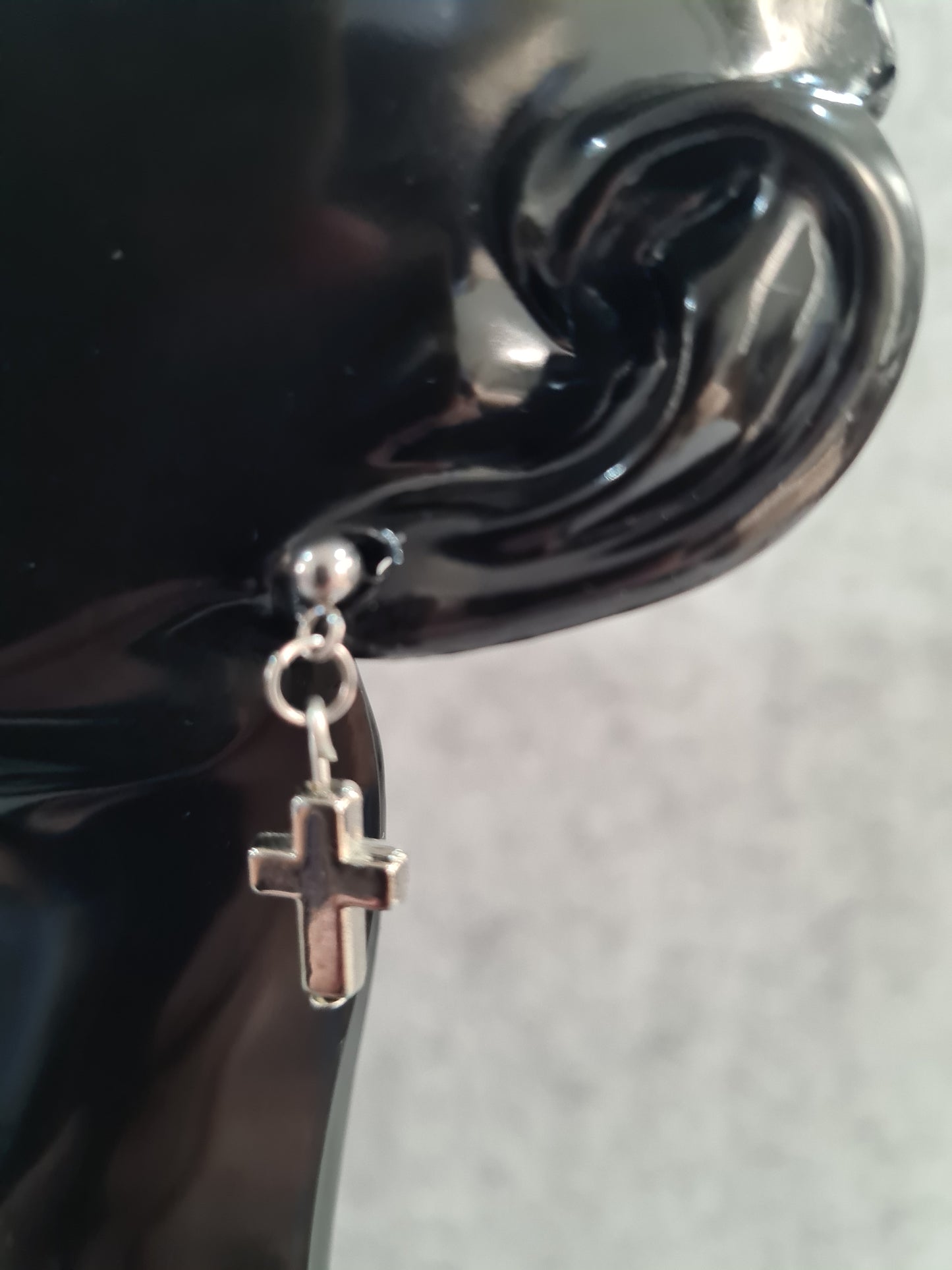 Cross Earrings, Gold & Silver Studs