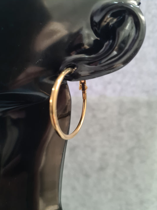Hoop Earrings, Golden & Silver Plated (30mm, 40mm & 50mm)
