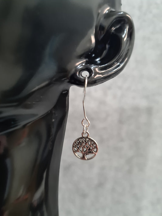 Tree Of Life Earrings, Shepherd Hook (Rose Gold & Silver)