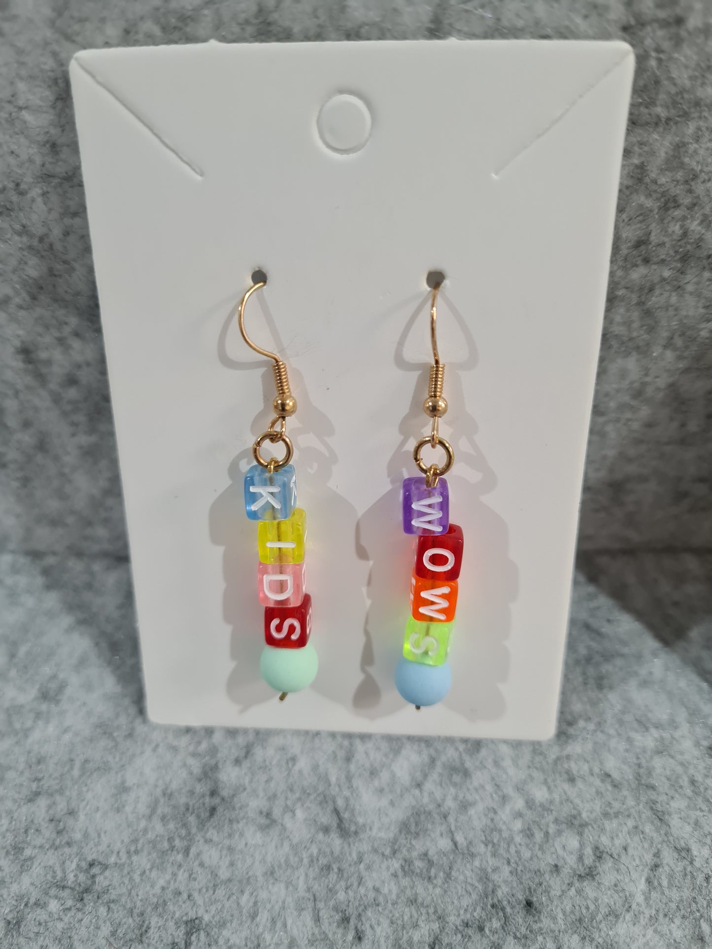 WOWs, Multi Colour Earrings, Gold Shepherd Hook