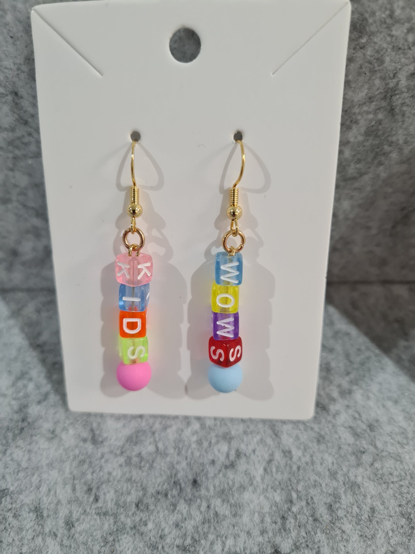 WOWs, Multi Colour Earrings, Gold Shepherd Hook