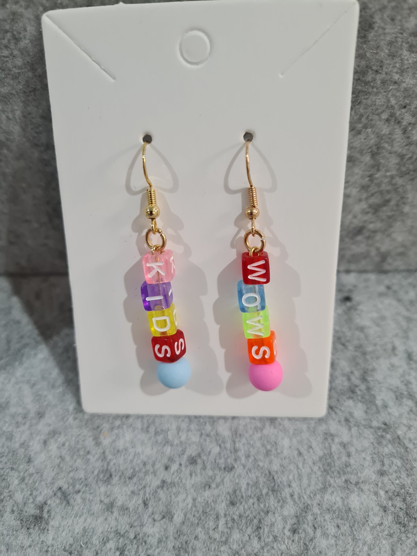 WOWs, Multi Colour Earrings, Gold Shepherd Hook