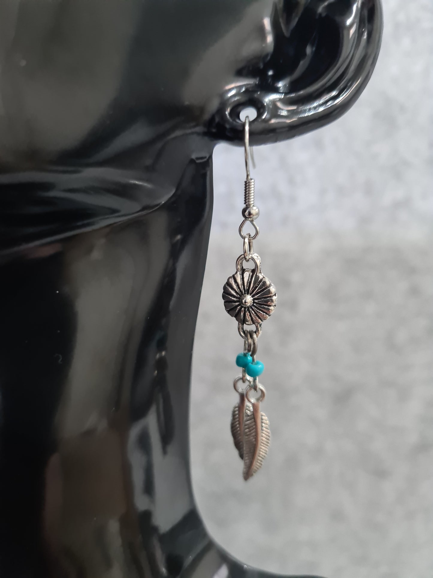 Dreamcatcher Earrings, Silver Shepherd Hook
