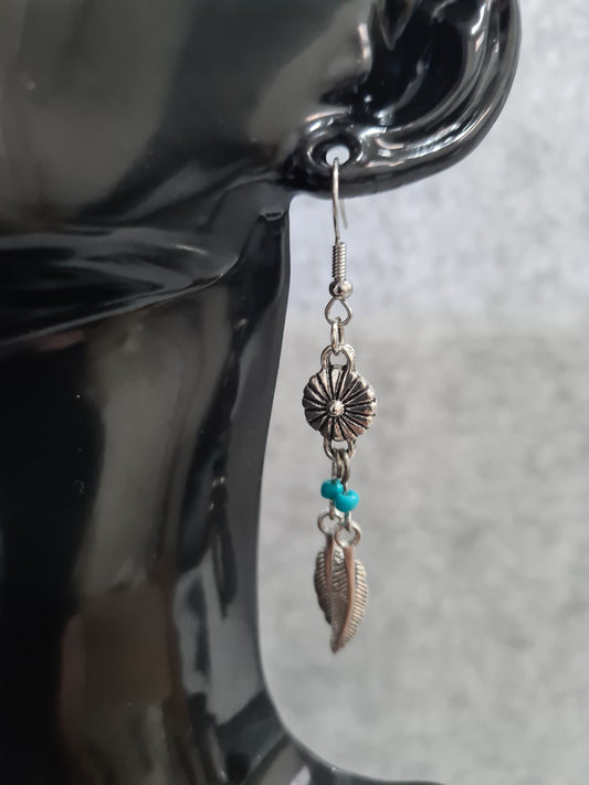 Dreamcatcher Earrings, Silver Shepherd Hook