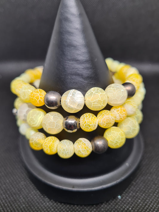 Agate, Yellow, Memory Bracelet