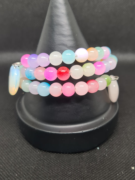 Glass Multi Colour Memory Bracelet