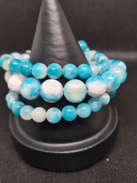 Persian Blue/White Stone, Memory Bracelet