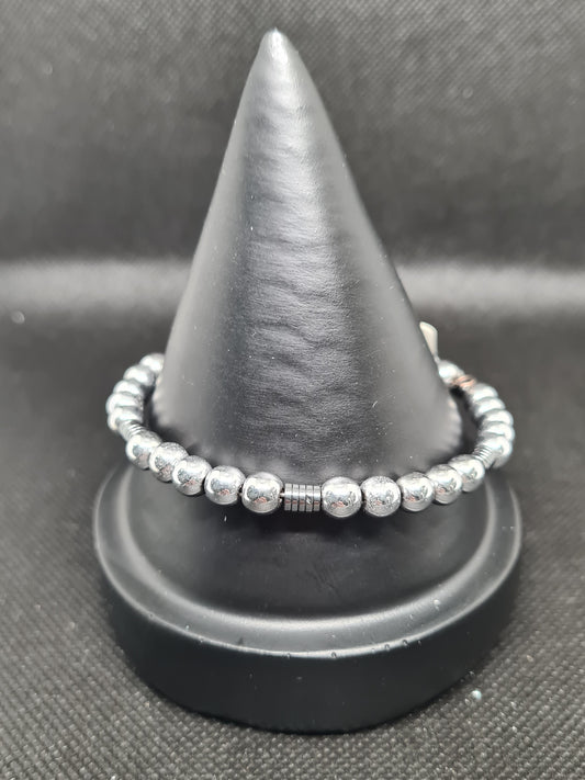 Sophisticated Hematite Memory Bracelet, Single Strand