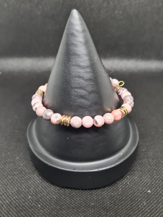 Sophisticated Jasper Stone Memory Bracelet, Single Strand
