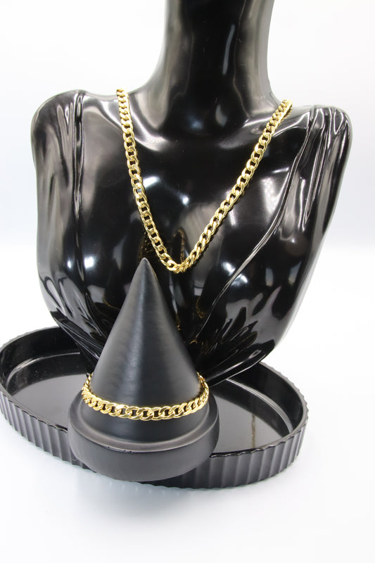 Men's Necklace Bracelet Combo, 2 piece, 18K Gold Plate, 60/71/76cm and bracelet