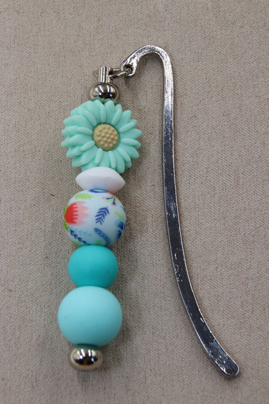 Flower Theme, Silver Bookmark