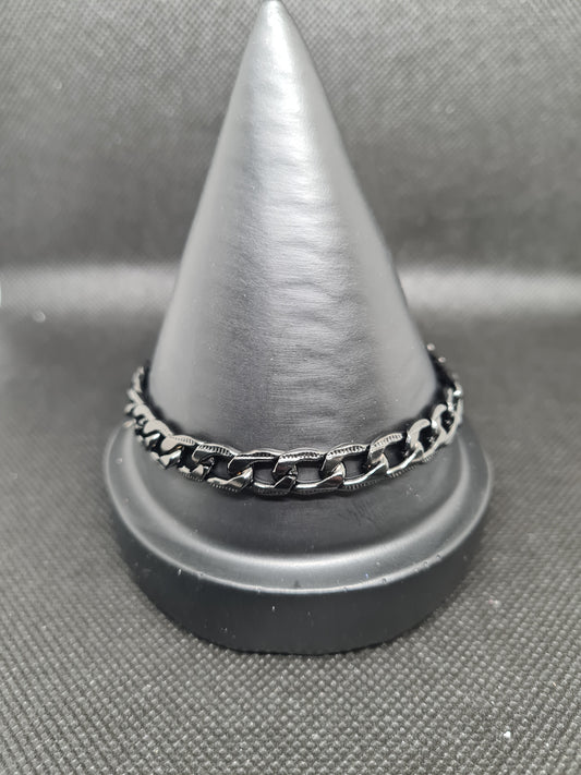 Bracelet, Mens, Stainless Steel, Black, Assorted 5 Pcs