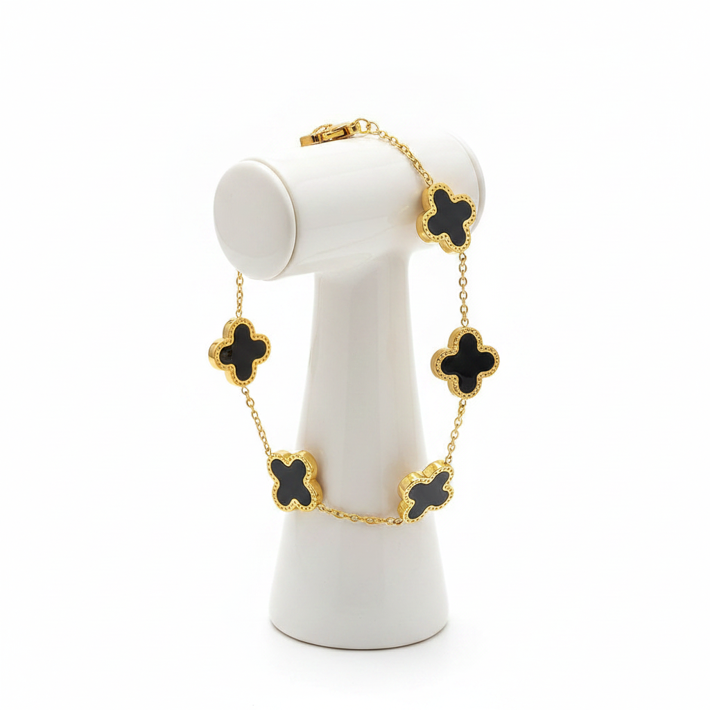 Black Clover Bracelet on Stand