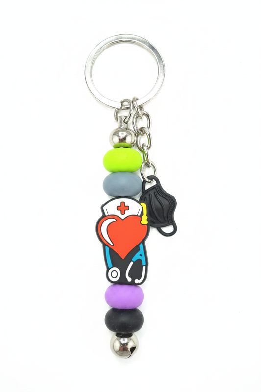 Medical Themed Keychain on white background