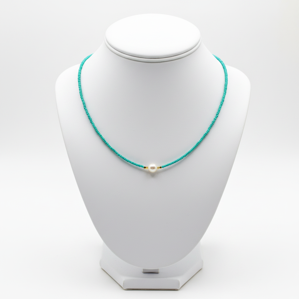 Turquoise Necklace on Stand